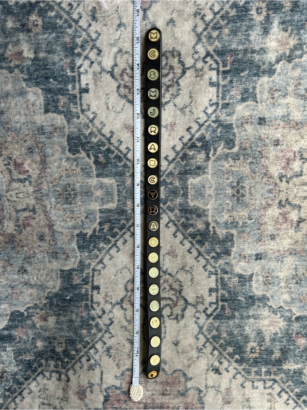 Marc by Marc Jacobs Gold & Black Enamel Spell Out Leather Bracelet/Choker - Picture 2 of 8